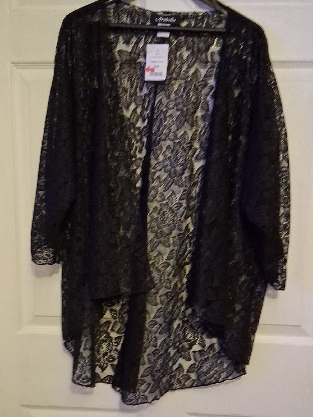 Arabella Black Lace Kimono Swim Coverup